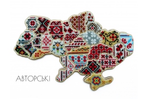 Комплект бісеру для вишивання заготовки "Мапа України", ФІН_201/202/204